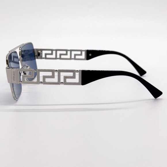 NEW VERSACE SUNGLASSES VE2290 100180 SILVER/BLUE UNISEX EYEWEAR VE2290 1001/80